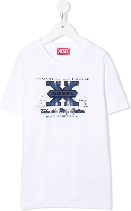 Diesel Kids T-shirt met grafische print Wit