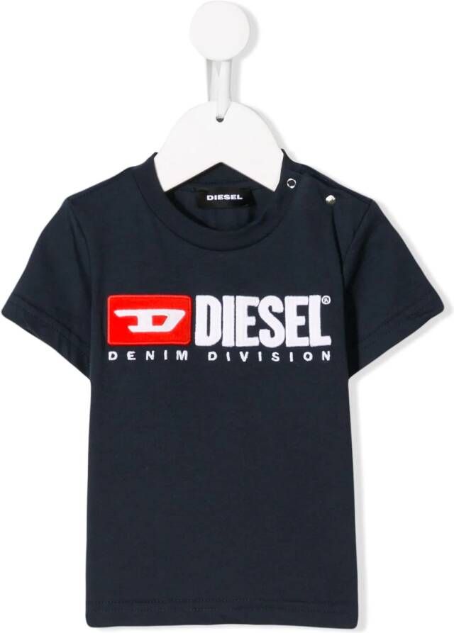 Diesel Kids T-shirt met logo Blauw