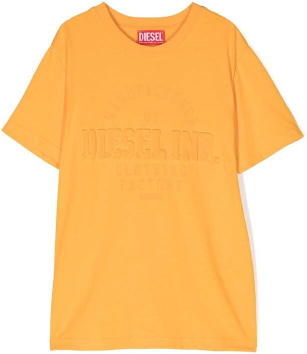 Diesel Kids T-shirt met logo Oranje