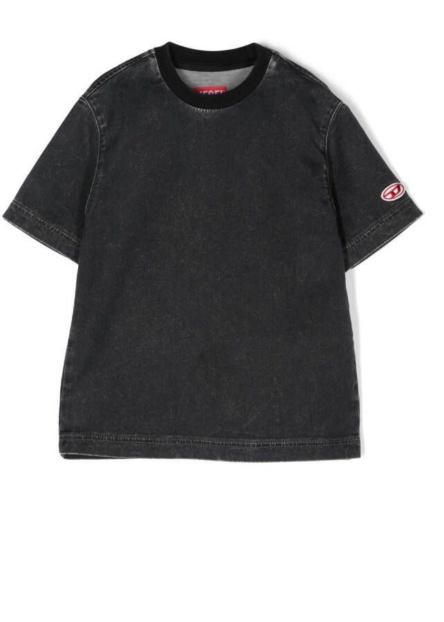 Diesel Kids T-shirt met logopatch Zwart