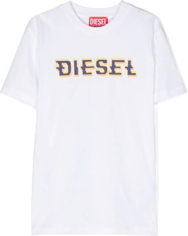 Diesel Kids T-shirt met logoprint Wit