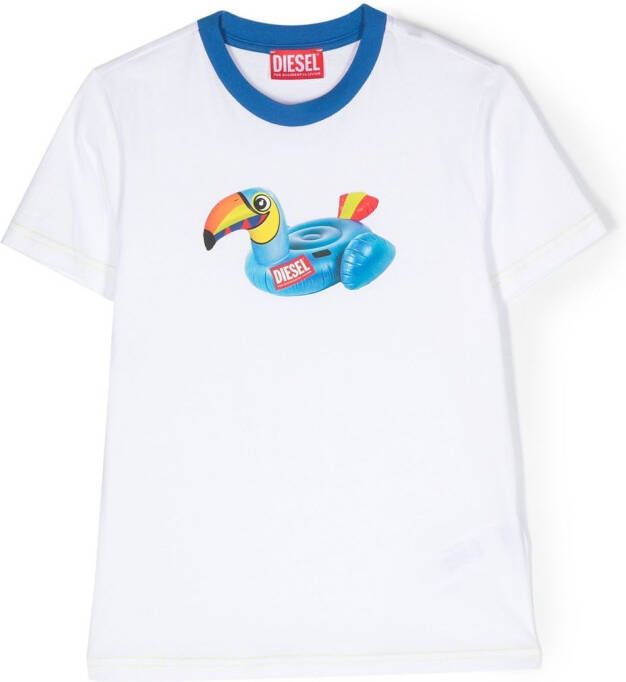 Diesel Kids T-shirt met print Wit