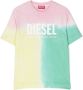 Diesel Kids T-shirt met tie-dye print Geel - Thumbnail 1