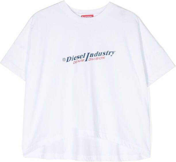 Diesel Kids T-shirt met logoprint Wit
