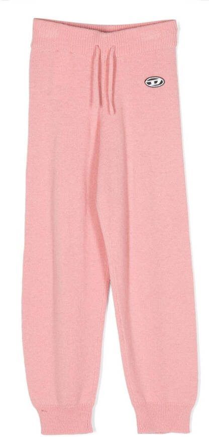 Diesel Kids Trainingsbroek met logopatch Roze
