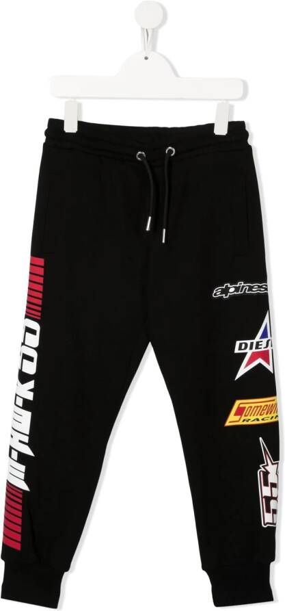 Diesel Kids Trainingsbroek met logoprint Zwart