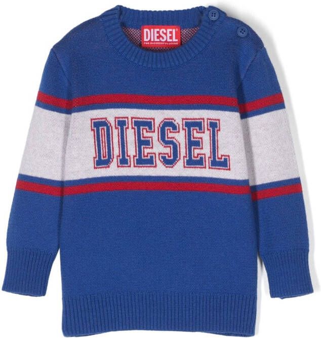 Diesel Kids Trui met logoprint Blauw