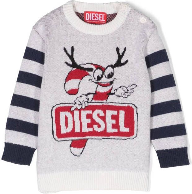 Diesel Kids Trui met logoprint Wit