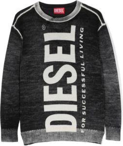 Diesel Kids Trui met logoprint Zwart