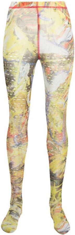 Diesel Legging met abstracte print Geel