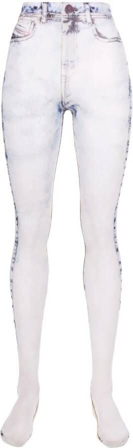 Diesel Legging met trompe l'oeil-effect Blauw