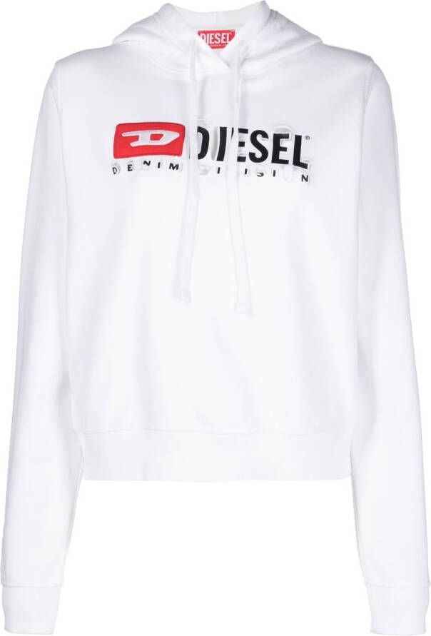 Diesel Cropped hoodie Wit