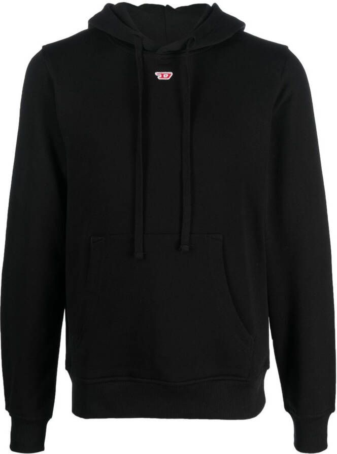 Diesel S-Ginn-Hood-D hoodie met logo-applicatie Zwart