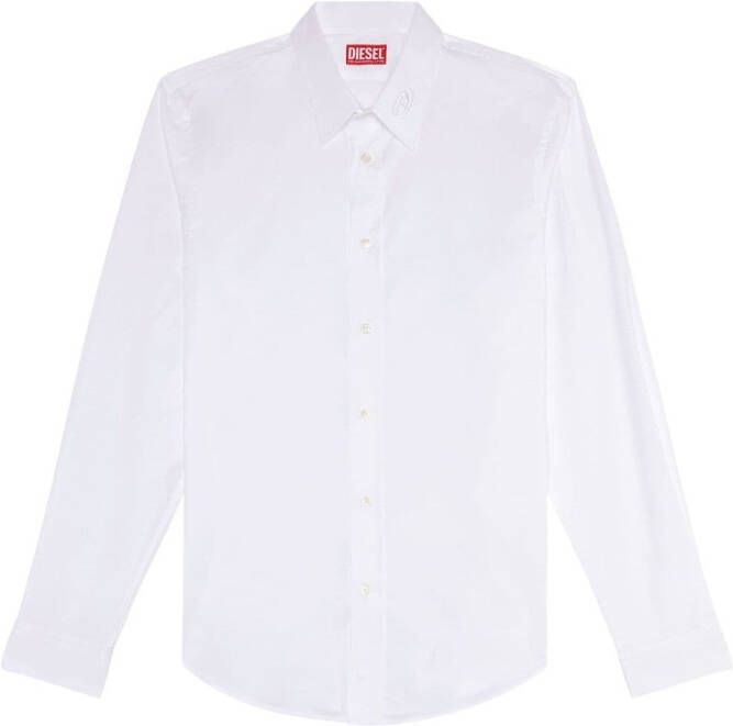 Diesel S-Benny-CL overhemd met geborduurd logo Wit