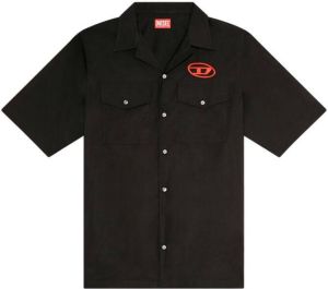 Diesel Overhemd met geborduurd logo Zwart