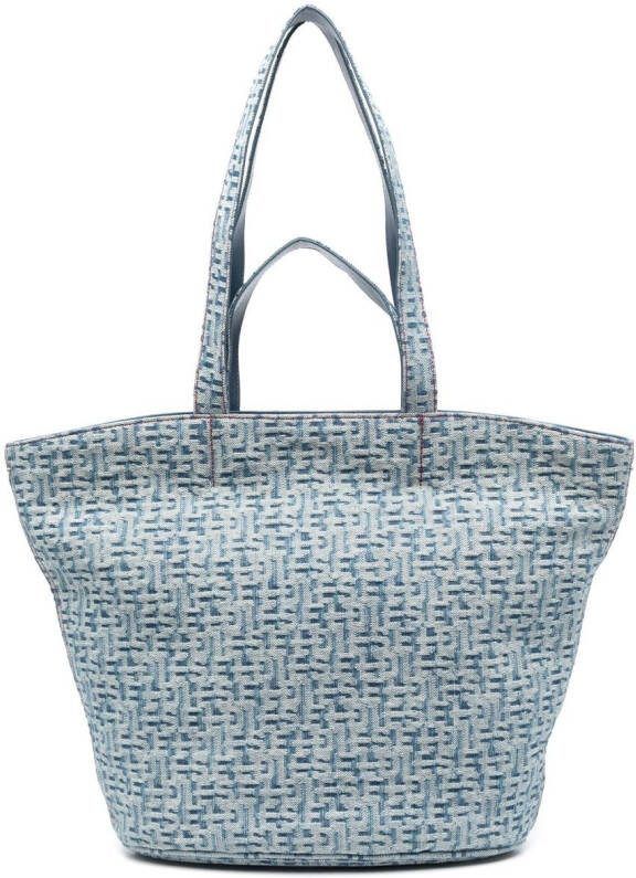 Diesel Shopper met jacquard Blauw