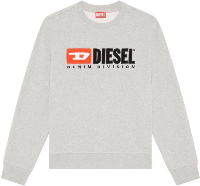 Diesel S-Ginn-Div sweater met logo-applicatie Grijs