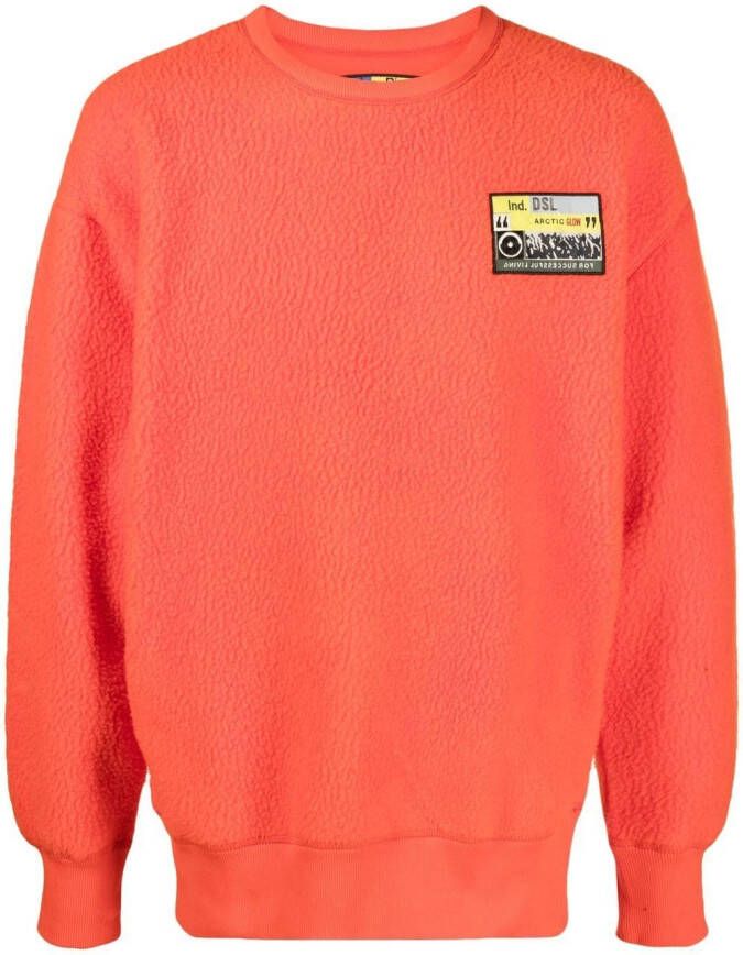 Diesel Sweater met logopatch Rood
