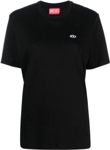 Diesel T-shirt met logopatch Zwart