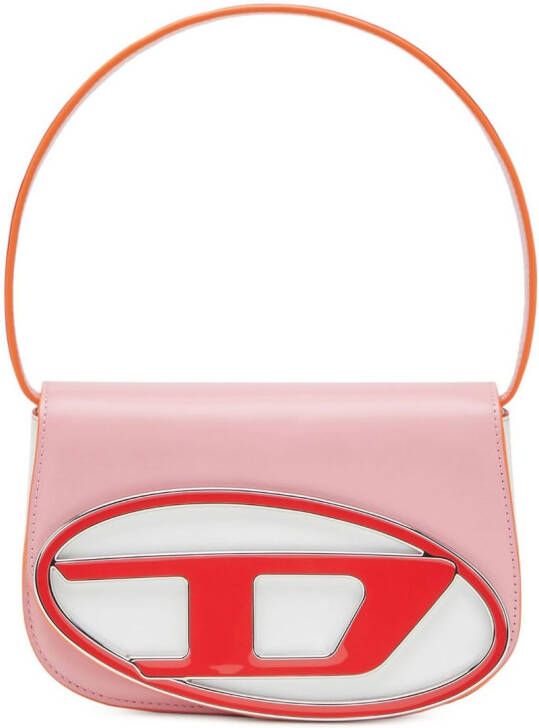 Diesel Schoudertas met logoplakkaat Roze