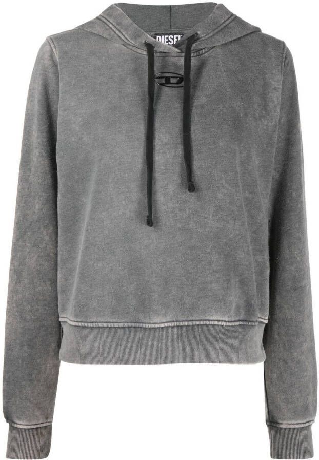 Diesel Hoodie met logo applicatie Grijs