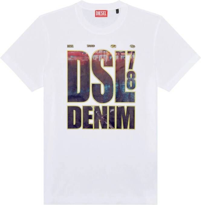 Diesel T-Diegor-L7 katoenen T-shirt Wit