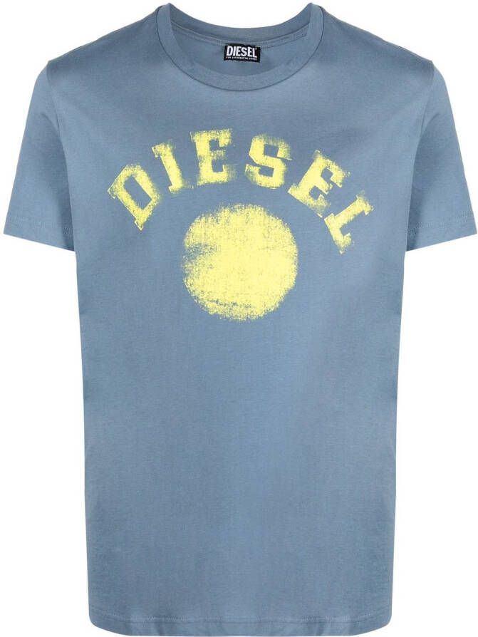 Diesel T-shirt met logoprint Blauw