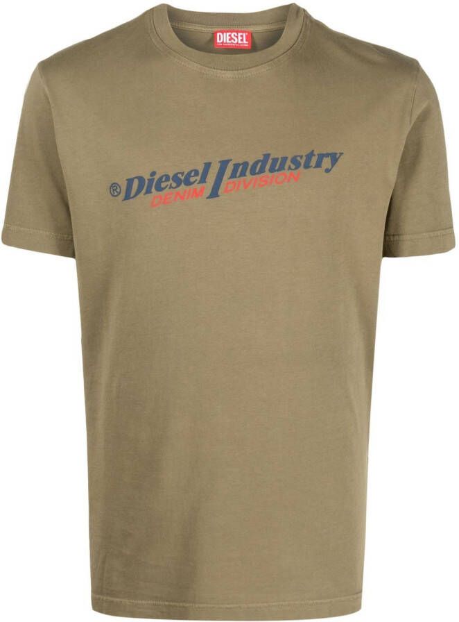 Diesel T-shirt met logoprint Groen