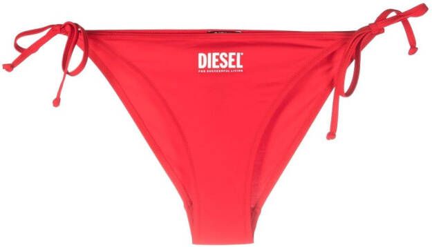 Diesel Bikinislip met logoprint Rood