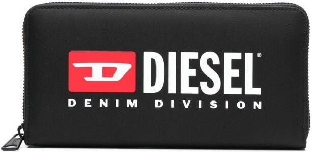Diesel Portemonnee met logoprint Zwart