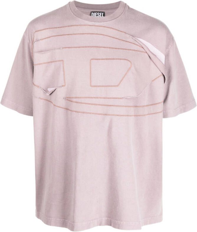 Diesel T-shirt met logoprint Paars