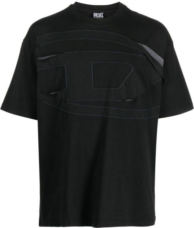 Diesel T-shirt met logoprint Zwart