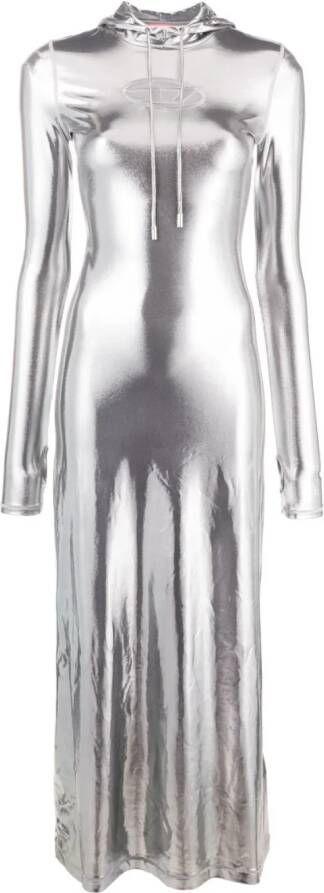 Diesel D-Mathilde L1 maxi-jurk met metallic-effect Grijs