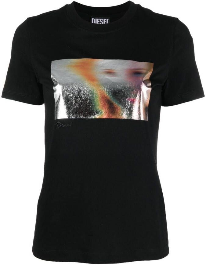 Diesel Metallic T-shirt Zwart