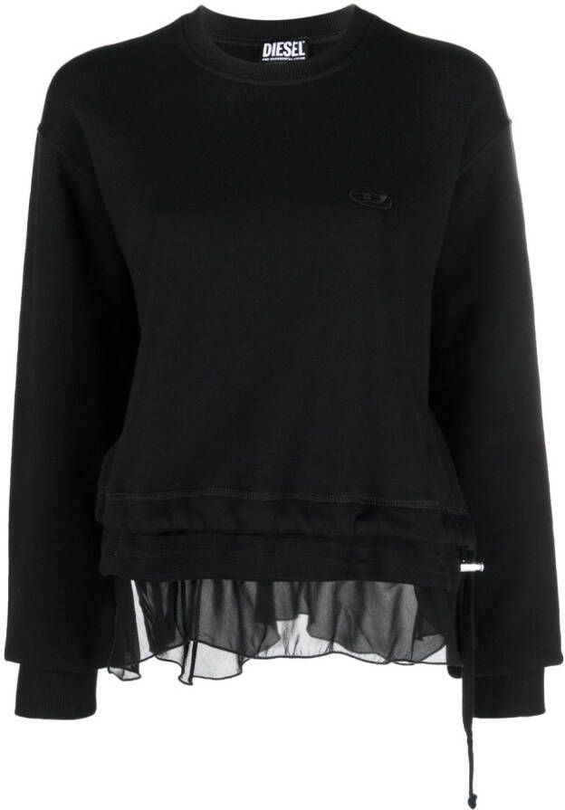 Diesel Asymmetrische sweater Zwart