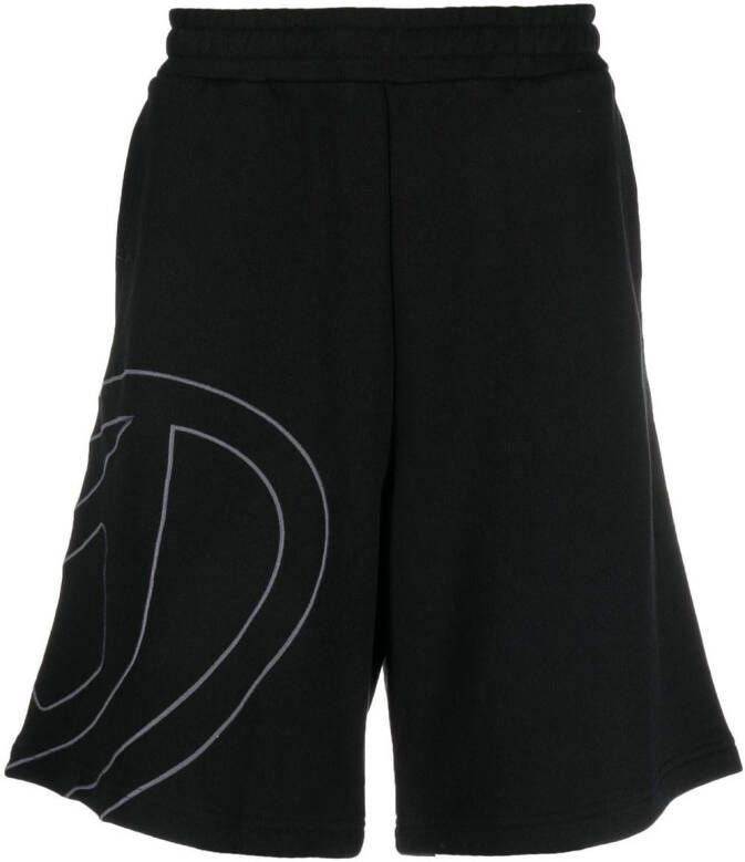 Diesel Shorts met geborduurd logo Zwart