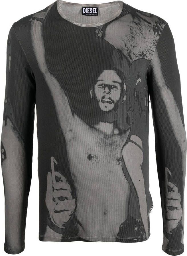 Diesel T-shirt met print Grijs