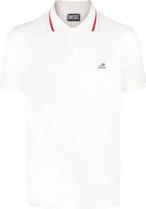 Diesel Poloshirt met geborduurd logo Wit