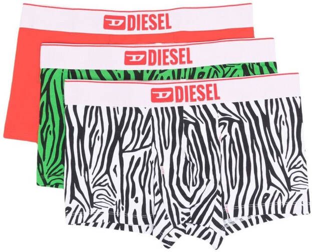 Diesel 3-pack slips met print Groen