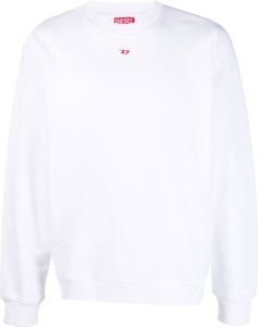 Diesel Sweater met geborduurd logo Wit