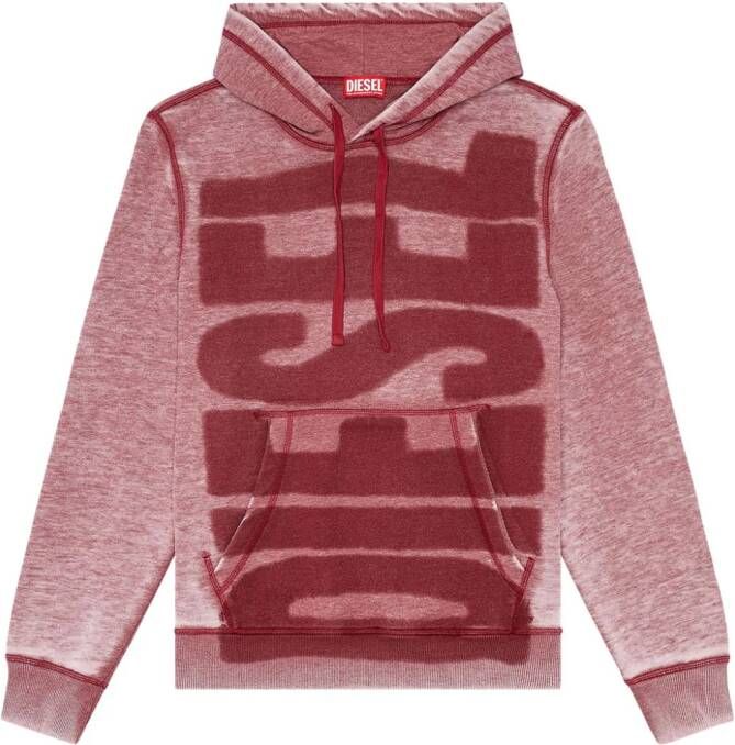 Diesel S-Ginn hoodie met logoprint Rood