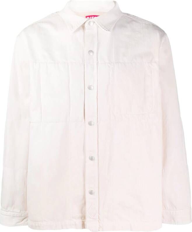Diesel Shirtjack met drukknopen Beige