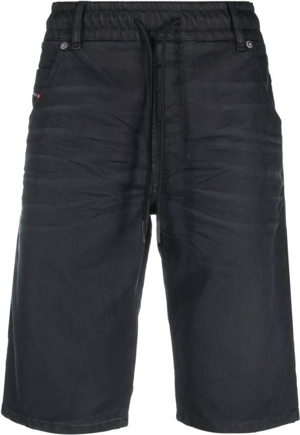 Diesel Shorts met elastische tailleband Zwart