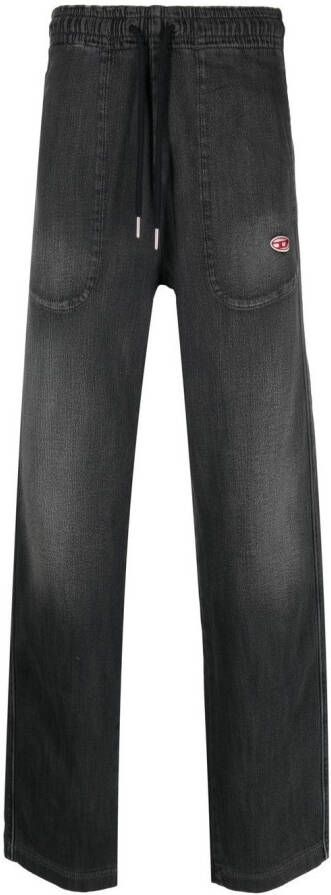 Diesel D-Martians Track 09D30 jeans met wijde pijpen Zwart