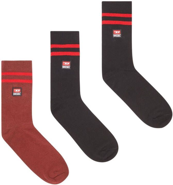 Diesel Lunar Nieuwjaar Capsule x gestreepte sokken (set van drie) Rood