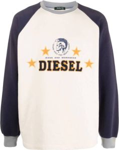 Diesel Sweater met geborduurd logo Beige
