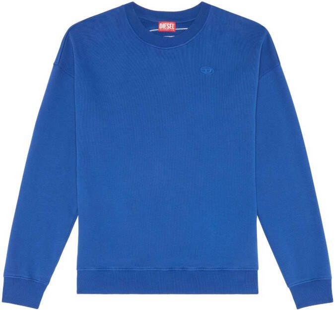 Diesel S-Strapoval sweater met geborduurd logo Blauw