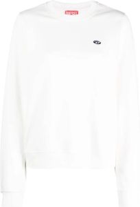 Diesel Sweater met geborduurd logo Wit