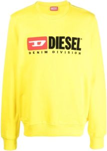 Diesel Sweater met logoprint Geel