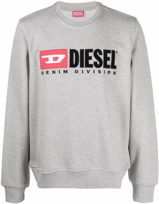 Diesel Sweater met logoprint Grijs